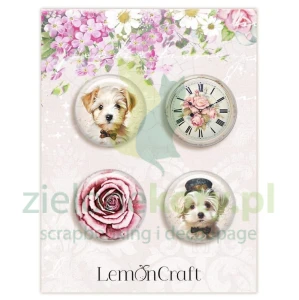 Buttony samoprzylepne Lemoncraft Dear Diary Roses zestaw 4szt