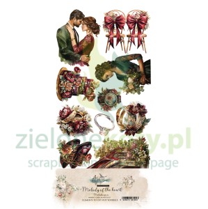 Zestaw papierów 15x30 Alchemy Of Art dodatki do wycinania Melody Of The Heart miłość para
