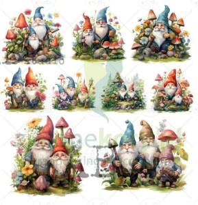 Zestaw dodatków Die Cuts AB Studio Milky Valley Garden Gnoms 2 gnomy