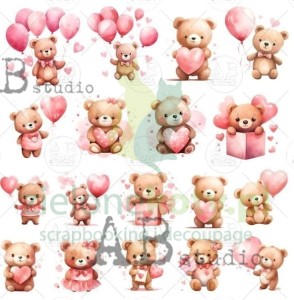 Zestaw dodatków Die Cuts AB Studio Milky Valley Dear Teddy Bears misie