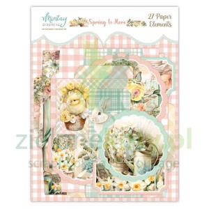 Zestaw dodatków Die Cuts Mintay Spring is here koperty i tagi 27szt  x