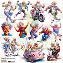 Naklejki papierowe ScrapLove  Funny Grandparents 1 x