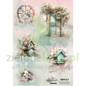 Papier ryżowy Alchemy Of Art A4 ptaki, budka, drzwi x