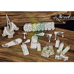 Wycinanka SnipArt Street Art Rollerskates And Accessories rolki i akcesoria