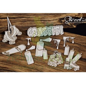 Wycinanka SnipArt Street Art Rollerskates And Accessories rolki i akcesoria