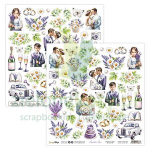 Papier 30x30 ScrapBoys Lavender Love dodatki do wycinania 07