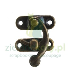 Metalowe zapięcie do pudełek haczyk 2cm brązowy