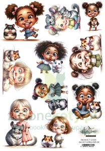 Papier ryżowy Alchemy Of Art A4 Happy Time Girls niegrzeczne dziewczynki x