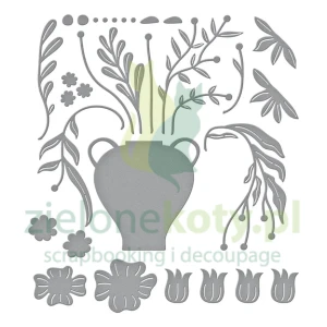 Wykrojnik Spellbinders Fresh Picked Vase Bouquet wazon z kwiatami