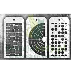 Szablon maska Tim Holtz 8x16cm zestaw 59 półkole, kształty, kropki