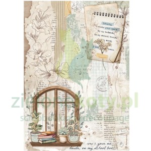 Papier ryżowy decoupage Stamperia A4 Secret Diary okno
