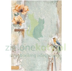 Papier ryżowy decoupage Stamperia A4 Secret Diary ptak