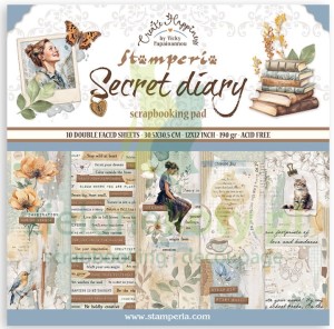 Zestaw papierów 30x30 Stamperia Secret Diary 