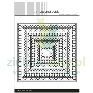 Wykrojnik Simple And Basic Inner Scallop Square ramka kwadrat z koronką w kropki