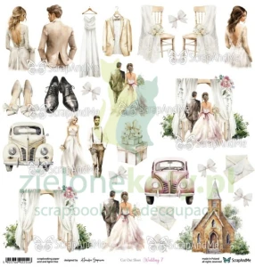 Papier 30x30 ScrapAndMe z elementami do wycinania Wedding 7
