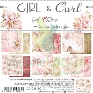 Zestaw papierów 15x15 Craft O'Clock Girl & curl