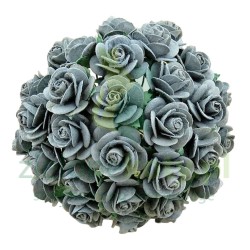 Kwiatki W.O.C. róże open rose niebieskie szare 10mm zestaw 50szt