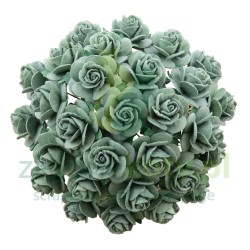 Kwiatki W.O.C. róże open rose zielone szałwiowe 10mm zestaw 50szt
