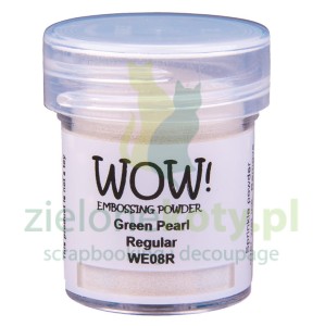 Puder do embossingu Wow! Green Pearl Regular perłowy biały z połyskiem zielonym