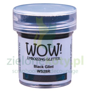 Puder do embossingu Wow! Black Glint brokatowy czarny