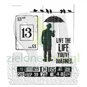 Stemple gumowe Tim Holtz Stampers Anonymous Creative Muse mężczyzna z parasolem
