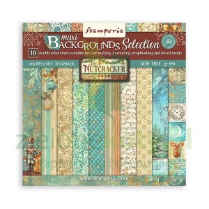 Zestaw papierów 30x30 Stamperia  The Nutcracker Maxi Background selection