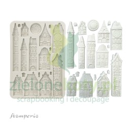 Forma foremka silikonowa Stamperia A5 Gear up for Christmas Cozy Houses domki