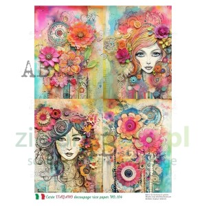 Papier ryżowy decoupage AB Studio Carte Italiano A4 dziewczyna