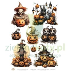 Papier ryżowy decoupage Artistiko halloween dynie