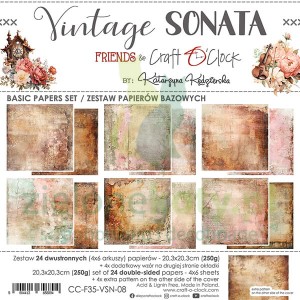 Zestaw papierów 20x20 Craft O'Clock Vintage Sonata bazowe