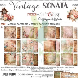 Zestaw papierów 20x20 Craft O'Clock Vintage Sonata Mix