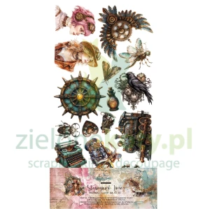 Zestaw papierów 15x30 Alchemy Of Art dodatki do wycinania Steampunk Time
