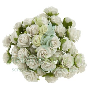 Kwiatki róże open rose białe 25mm zestaw 25szt