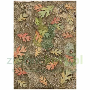 Papier ryżowy decoupage Stamperia A4 Forest liście dębu