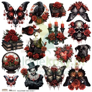 Naklejki papierowe ScrapLove Halloween Red Roses 1 x