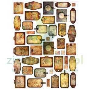 Zestaw dodatków Die Cuts AALL & Create Sepia Serenity 42szt tagi