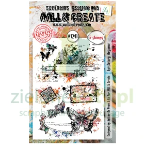 Stempel akrylowy AALL & Create Epistolary Elegance motyle mixed media