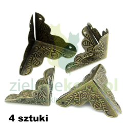Metalowe narożniki do pudełka 2,4cm / 4szt. brąz