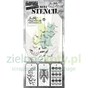 Szablon maska Tim Holtz mini zestaw #61 nietoperze, dynie, szkielet