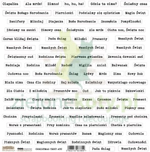 Naklejki papierowe ScrapLove Christmas Text Atc życzenia świąteczne Bożonarodzeniowe