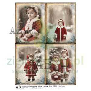 Papier ryżowy decoupage AB Studio A4 dzieci święta x