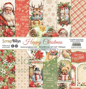 Zestaw papierów 30x30 ScrapBoys Happy Christmas