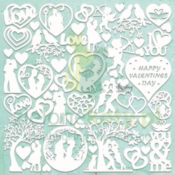 Wycinanka tekturka Mintay Chippies Walentynki miłość ślub x