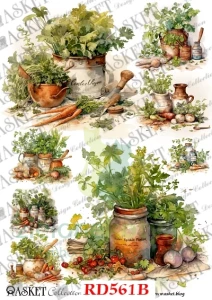 Papier ryżowy decoupage Asket A4 miękki zioła
