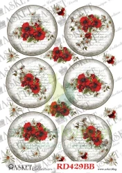 Papier ryżowy decoupage Asket A4 Classica maki medaliony na podstawki