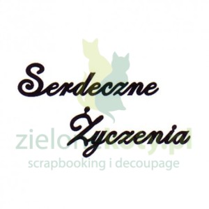 Zestaw wykrojników Nellie's Choice napis "Serdeczne zyczenia"
