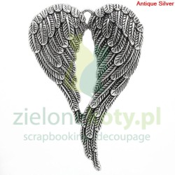 Metalowa zawieszka skrzydła 7cm kol. srebrny