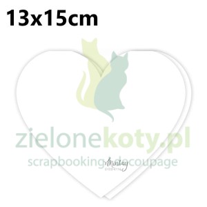 Baza na kartkę Mintay Serce 13x15cm biała
