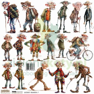 Naklejki papierowe ScrapLove Quirky Grandpa 1 dziadek