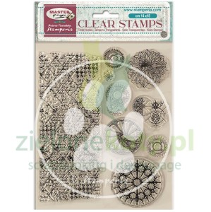 Stempel akrylowy Stamperia Master Of Magic Border And Circles tło mixed media